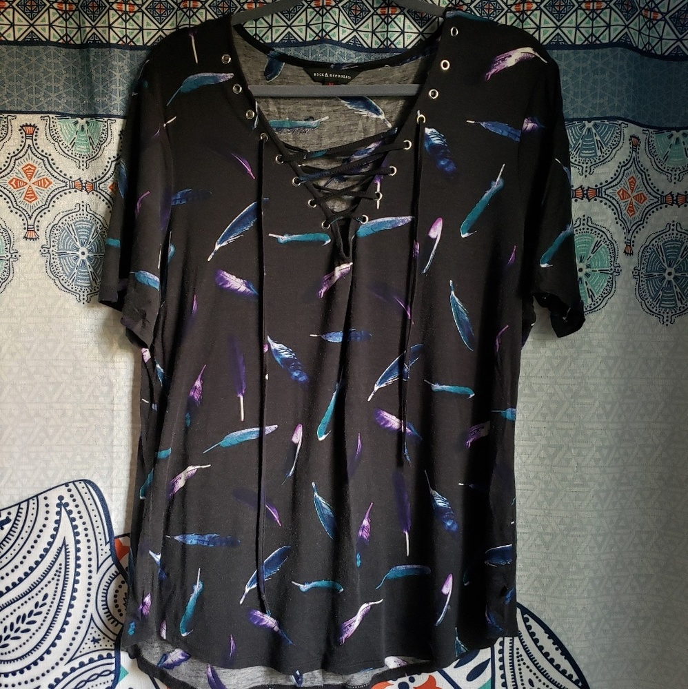 Feather Print Top